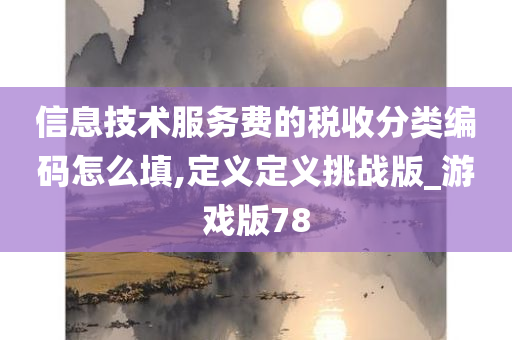 信息技术服务费的税收分类编码怎么填,定义定义挑战版_游戏版78