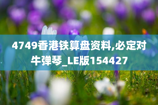 4749香港铁算盘资料,必定对牛弹琴_LE版154427