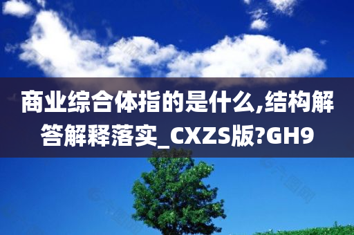 商业综合体指的是什么,结构解答解释落实_CXZS版?GH9