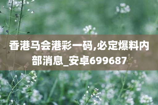 香港马会港彩一码,必定爆料内部消息_安卓699687