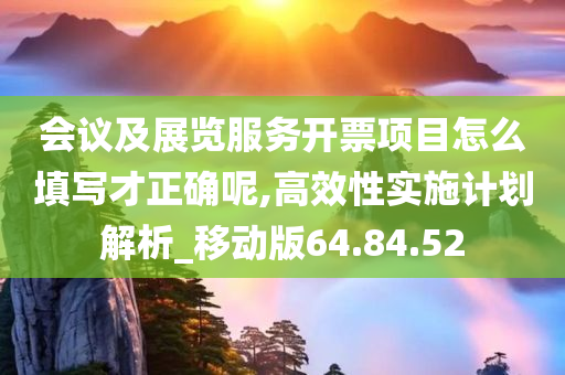 会议及展览服务开票项目怎么填写才正确呢,高效性实施计划解析_移动版64.84.52