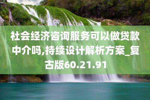 社会经济咨询服务可以做贷款中介吗,持续设计解析方案_复古版60.21.91