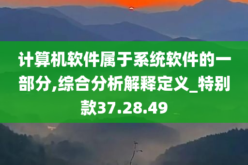 计算机软件属于系统软件的一部分,综合分析解释定义_特别款37.28.49