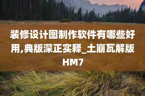 装修设计图制作软件有哪些好用,典版深正实释_土崩瓦解版HM7