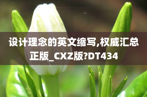 设计理念的英文缩写,权威汇总正版_CXZ版?DT434