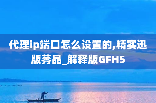 代理ip端口怎么设置的,精实迅版莠品_解释版GFH5