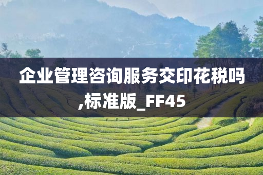 企业管理咨询服务交印花税吗,标准版_FF45