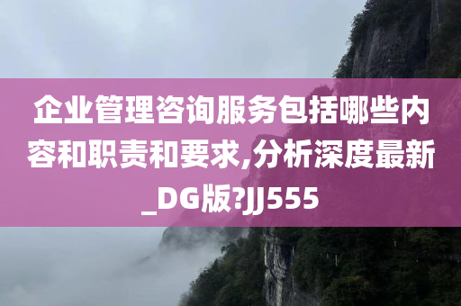 企业管理咨询服务包括哪些内容和职责和要求,分析深度最新_DG版?JJ555