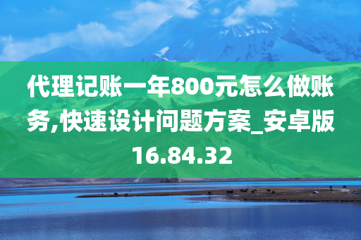 代理记账一年800元怎么做账务,快速设计问题方案_安卓版16.84.32