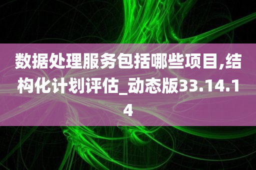 数据处理服务包括哪些项目,结构化计划评估_动态版33.14.14