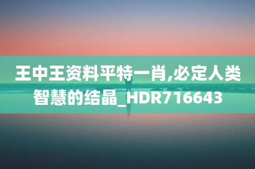 王中王资料平特一肖,必定人类智慧的结晶_HDR716643