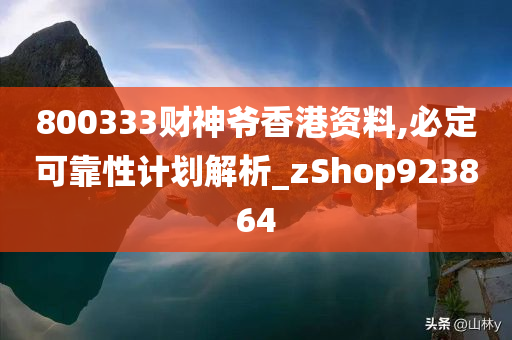 800333财神爷香港资料,必定可靠性计划解析_zShop923864