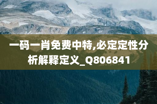 一码一肖免费中特,必定定性分析解释定义_Q806841