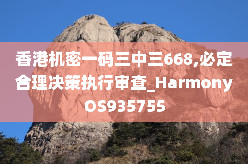 香港机密一码三中三668,必定合理决策执行审查_HarmonyOS935755