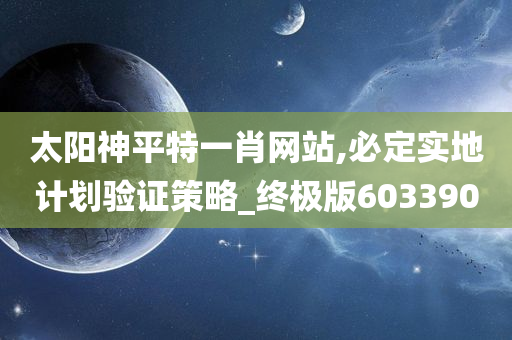 太阳神平特一肖网站,必定实地计划验证策略_终极版603390