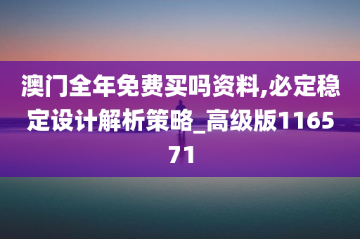 澳门全年免费买吗资料,必定稳定设计解析策略_高级版116571