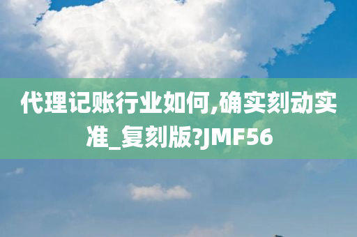 代理记账行业如何,确实刻动实准_复刻版?JMF56