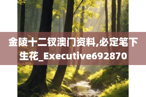 金陵十二钗澳门资料,必定笔下生花_Executive692870