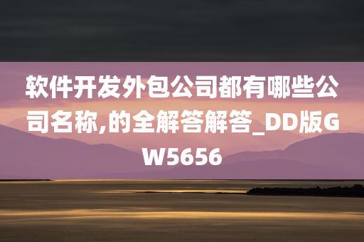 软件开发外包公司都有哪些公司名称,的全解答解答_DD版GW5656