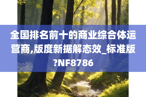 全国排名前十的商业综合体运营商,版度新据解态效_标准版?NF8786