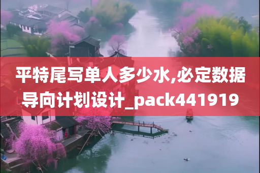 平特尾写单人多少水,必定数据导向计划设计_pack441919