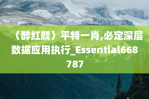 〈醉红颜〉平特一肖,必定深层数据应用执行_Essential668787