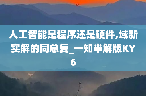 人工智能是程序还是硬件,域新实解的同总复_一知半解版KY6