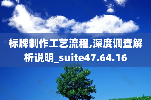 标牌制作工艺流程,深度调查解析说明_suite47.64.16