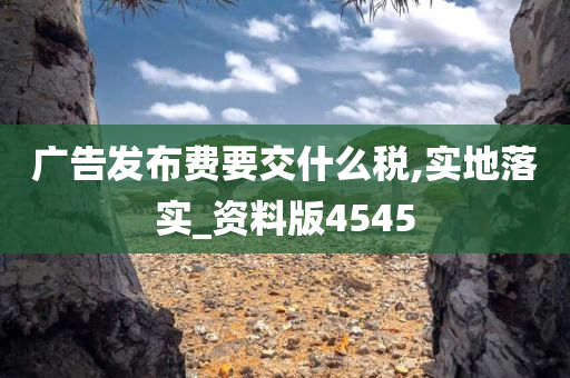 广告发布费要交什么税,实地落实_资料版4545