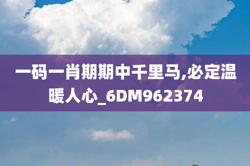 一码一肖期期中千里马,必定温暖人心_6DM962374