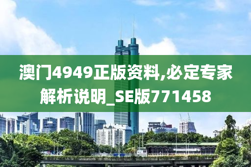 澳门4949正版资料,必定专家解析说明_SE版771458