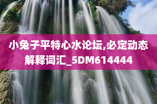 小兔子平特心水论坛,必定动态解释词汇_5DM614444