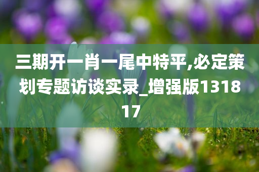 三期开一肖一尾中特平,必定策划专题访谈实录_增强版131817