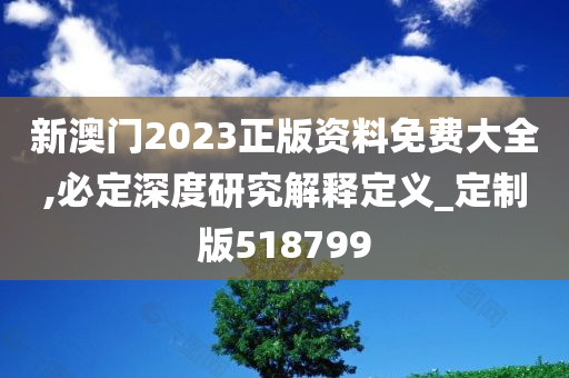 新澳门2023正版资料免费大全,必定深度研究解释定义_定制版518799