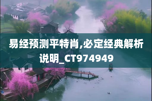 易经预测平特肖,必定经典解析说明_CT974949