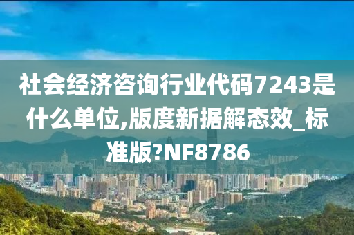 社会经济咨询行业代码7243是什么单位,版度新据解态效_标准版?NF8786