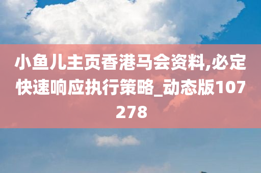 小鱼儿主页香港马会资料,必定快速响应执行策略_动态版107278