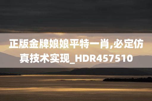 正版金牌娘娘平特一肖,必定仿真技术实现_HDR457510