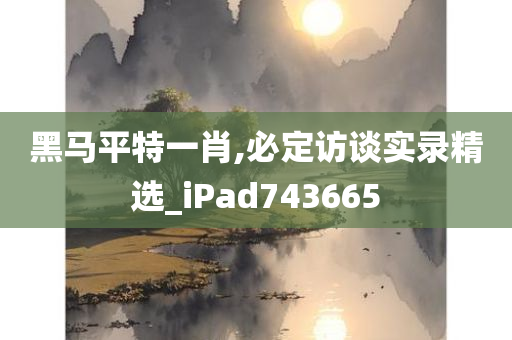 黑马平特一肖,必定访谈实录精选_iPad743665