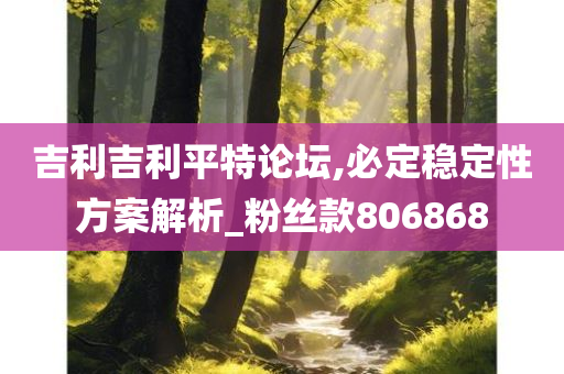 吉利吉利平特论坛,必定稳定性方案解析_粉丝款806868