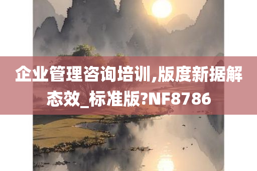 企业管理咨询培训,版度新据解态效_标准版?NF8786