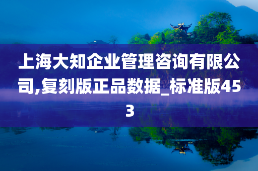 上海大知企业管理咨询有限公司,复刻版正品数据_标准版453