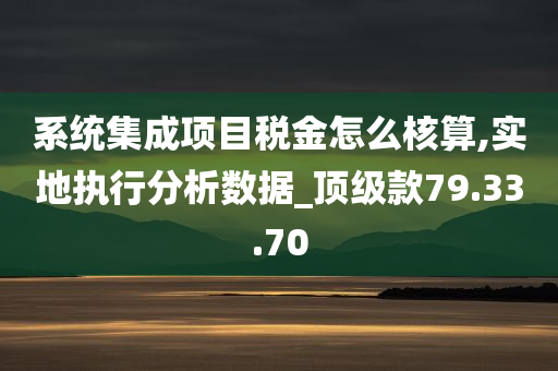 系统集成项目税金怎么核算,实地执行分析数据_顶级款79.33.70