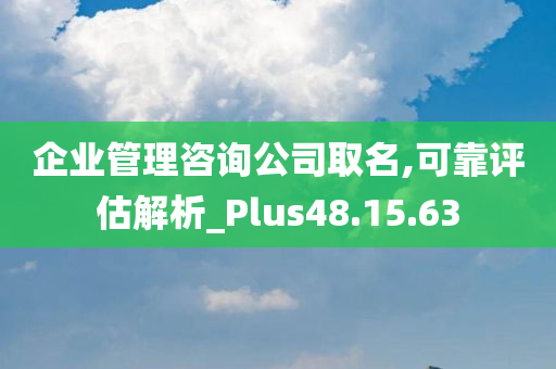 企业管理咨询公司取名,可靠评估解析_Plus48.15.63