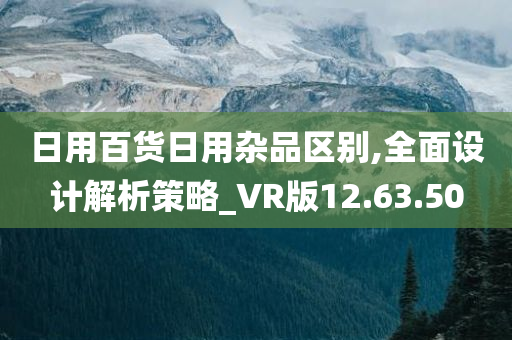 日用百货日用杂品区别,全面设计解析策略_VR版12.63.50