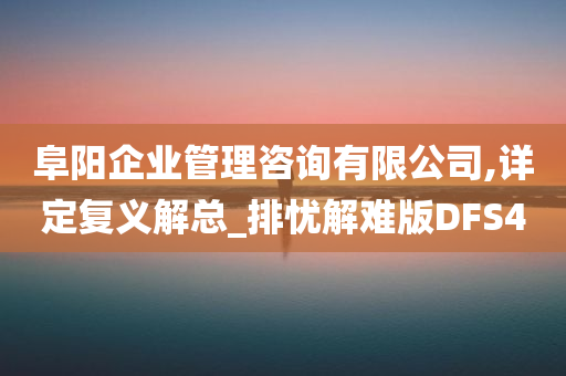 阜阳企业管理咨询有限公司,详定复义解总_排忧解难版DFS4