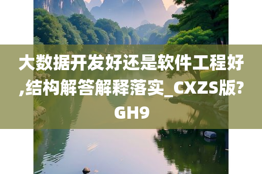 大数据开发好还是软件工程好,结构解答解释落实_CXZS版?GH9