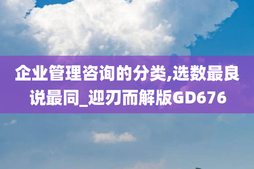 企业管理咨询的分类,选数最良说最同_迎刃而解版GD676