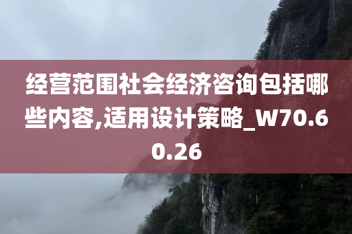 经营范围社会经济咨询包括哪些内容,适用设计策略_W70.60.26