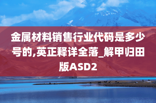 金属材料销售行业代码是多少号的,英正释详全落_解甲归田版ASD2